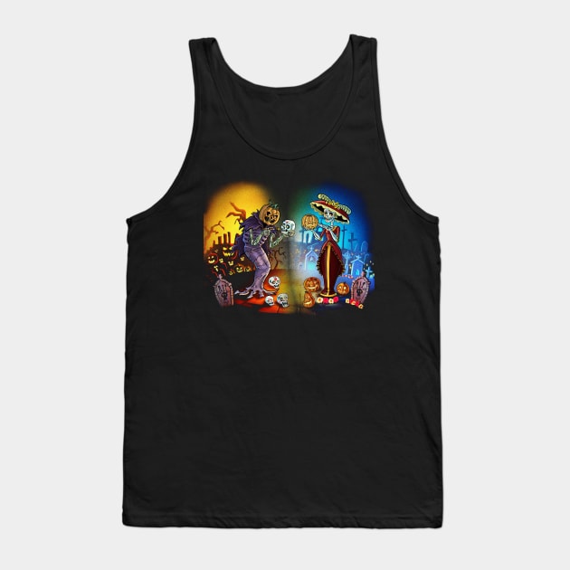 Halloween and Day of the Dead Spirits Tank Top by Rubtox